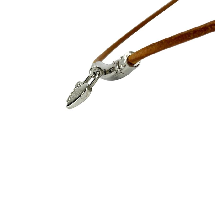 エルメス ■美品■ ヴィヴィリデファンタジー ハート チョーカー ネックレス アクセサリー SS レザー シルバー ブラウン 【A51】11 |  | 02