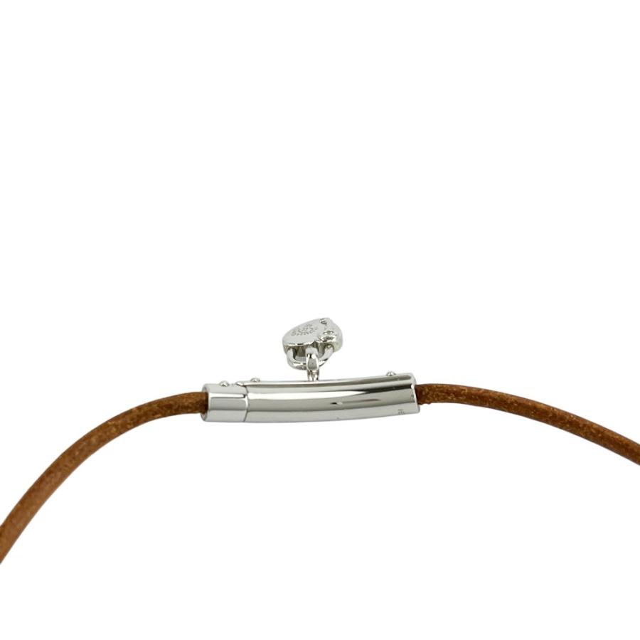 エルメス ■美品■ ヴィヴィリデファンタジー ハート チョーカー ネックレス アクセサリー SS レザー シルバー ブラウン 【A51】11 |  | 05