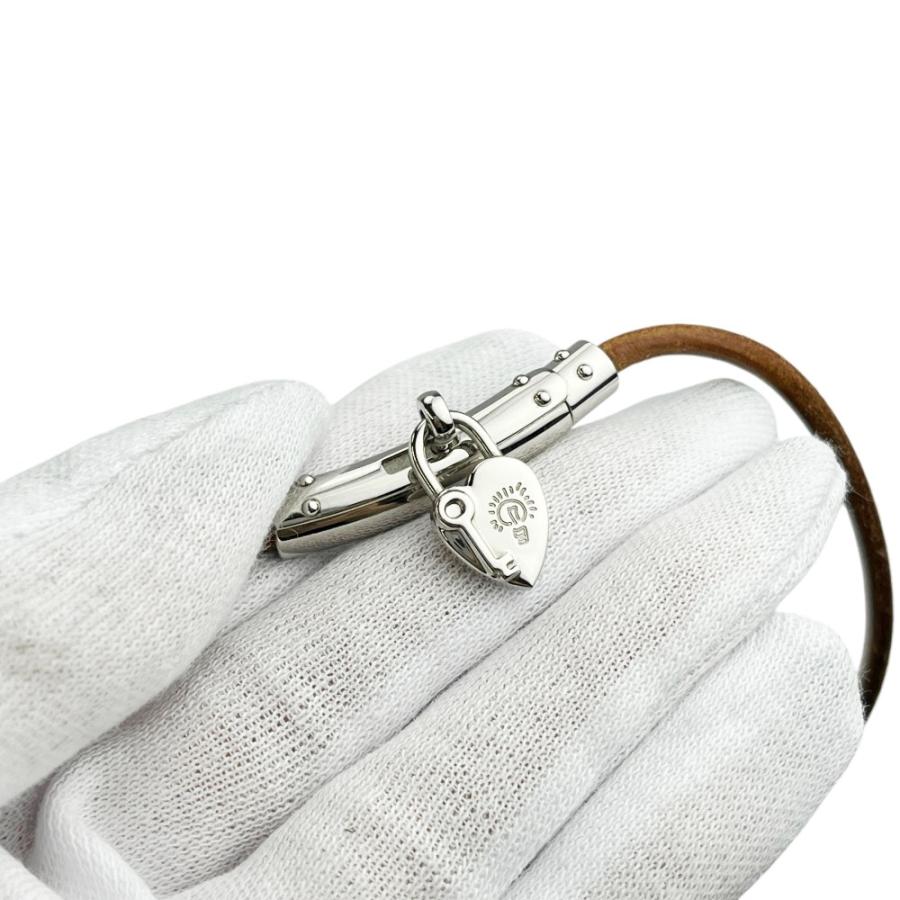 エルメス ■美品■ ヴィヴィリデファンタジー ハート チョーカー ネックレス アクセサリー SS レザー シルバー ブラウン 【A51】11 |  | 07