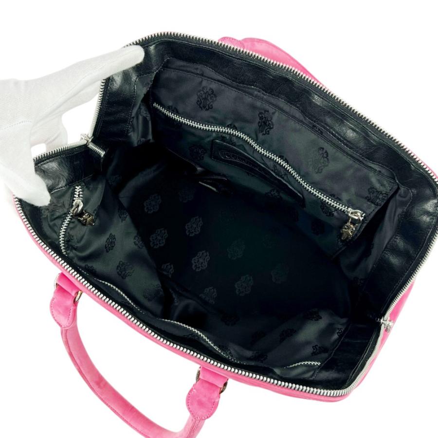 クロムハーツ ■中古■ スラウチー モー BSフレア ハンド バッグ  レザー スエード ピンク 【A58】11 |  | 06