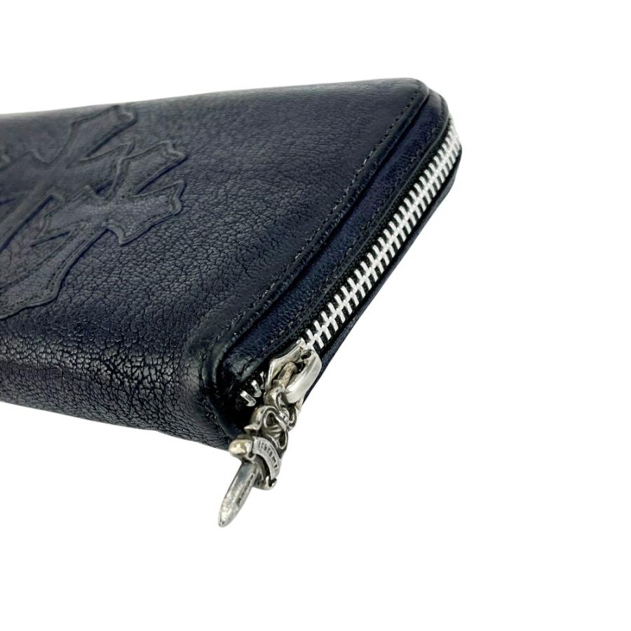 クロムハーツ ■中古■ 長財布 ウォレット ロングウォレット 十字架 クロス レザー ネイビー 【A59】11 |  | 02