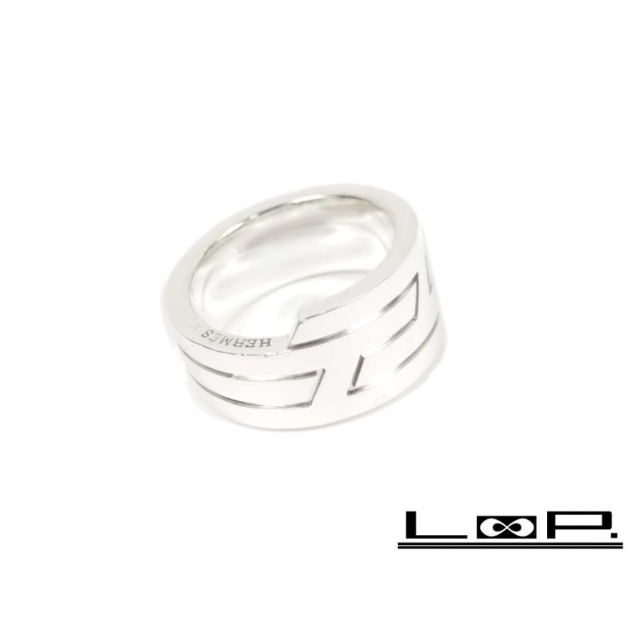 ■新同■磨き済■　エルメス イタリーク リング 指輪 H ロゴ シルバー SV 925 #51 【A61943】 | 