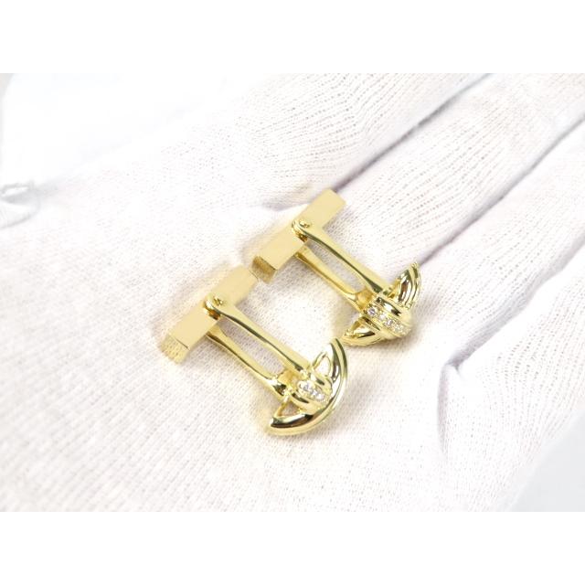 【磨き済 新同】 TIFFANY&Co. ティファニー シグネチャー カフス アクセサリー ゴールド ダイヤモンド ダイヤ K18 YG 750 箱 【A66102】 |  | 01