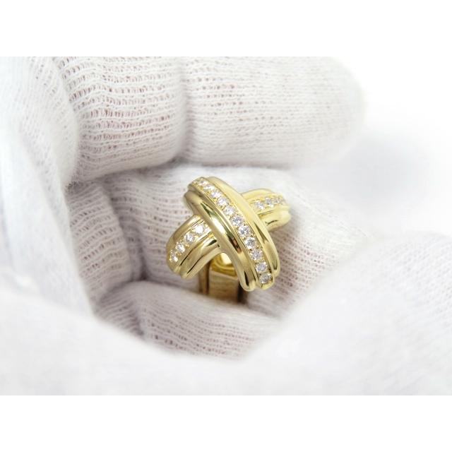 【磨き済 新同】 TIFFANY&Co. ティファニー シグネチャー カフス アクセサリー ゴールド ダイヤモンド ダイヤ K18 YG 750 箱 【A66102】 |  | 05