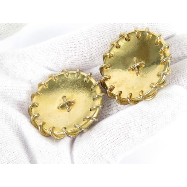 【ヴィンテージ】【HERMES】 エルメス ラウンド イヤリング アクセサリー ボタン モチーフ ゴールド GP 【A67024】 |  | 02