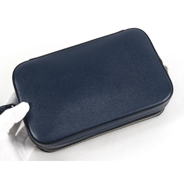 【美品】 dunhill ダンヒル セカンド クラッチ バッグ ネイビー 紺 レザー カーフ 革  【A67138】 |  | 01