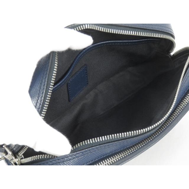 【美品】 dunhill ダンヒル セカンド クラッチ バッグ ネイビー 紺 レザー カーフ 革  【A67138】 |  | 09