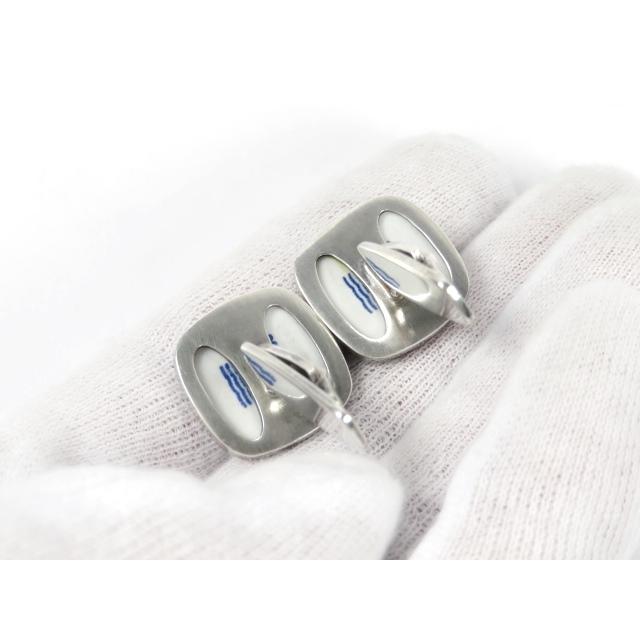 【特別値下げ 4/29日01：59まで】■美品■　ジョージジェンセン カフス カフリンクス 馬 ホース スーツ 陶器 SV 【A67238】 |  | 03