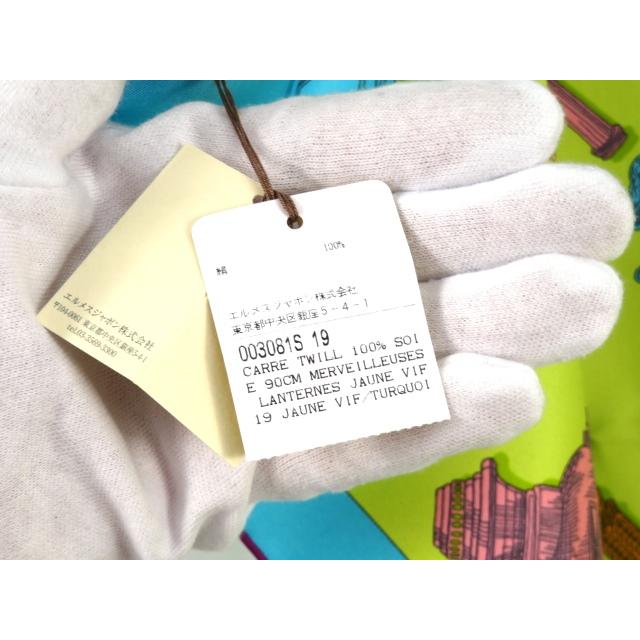 大阪買付 ■未使用■　エルメス カレ 90 スカーフ Merveilleuses Lanternes 【A68411】箱