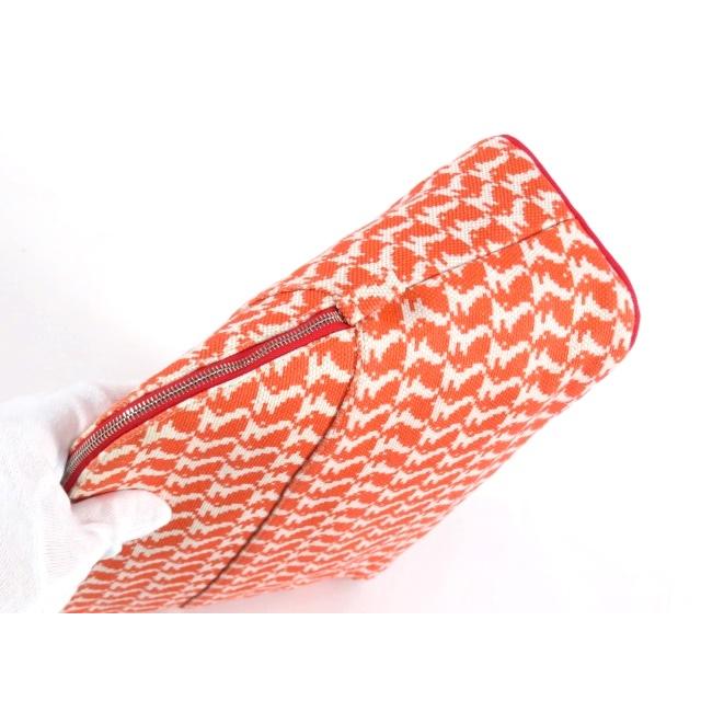 【美品】 HERMES エルメス ボリード ポーチ GM アニモー ピクセル メイク 化粧 小物 うさぎ ウサギ コライユ オレンジ コットン 【A68604】 |  | 02