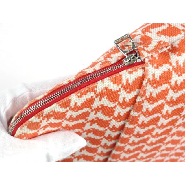 【美品】 HERMES エルメス ボリード ポーチ GM アニモー ピクセル メイク 化粧 小物 うさぎ ウサギ コライユ オレンジ コットン 【A68604】 |  | 03