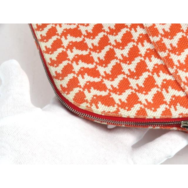 【美品】 HERMES エルメス ボリード ポーチ GM アニモー ピクセル メイク 化粧 小物 うさぎ ウサギ コライユ オレンジ コットン 【A68604】 |  | 06
