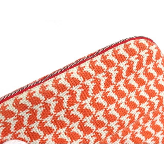 【美品】 HERMES エルメス ボリード ポーチ GM アニモー ピクセル メイク 化粧 小物 うさぎ ウサギ コライユ オレンジ コットン 【A68604】 |  | 07