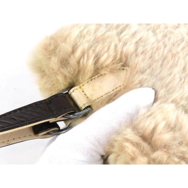 【CHROME HEARTS】 クロムハーツ ファー ミニ ハンド バッグ ベージュ ブラウン レザー シルバー SV 925 【A68947】 |  | 08