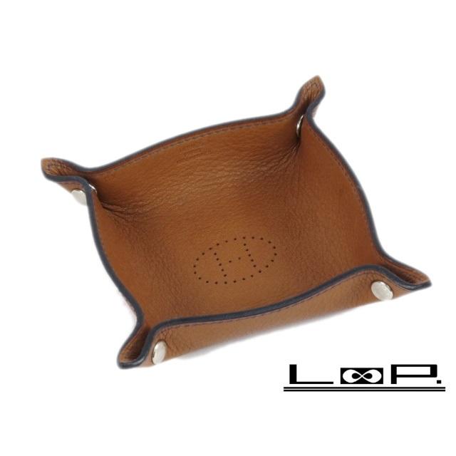 【HERMES】 エルメス ヴィド ポッシュ トレー H エブリン パンチング 小物入れ インテリア レザー ブラウン T刻 【A68960】 | 