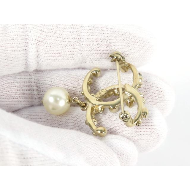 【美品】 CHANEL シャネル ココ ブローチ アクセサリー ラインストーン フェイク パール ゴールド 16C 【A69241】 |  | 03