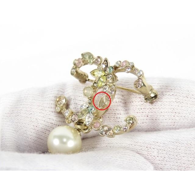【美品】 CHANEL シャネル ココ ブローチ アクセサリー ラインストーン フェイク パール ゴールド 16C 【A69241】 |  | 05