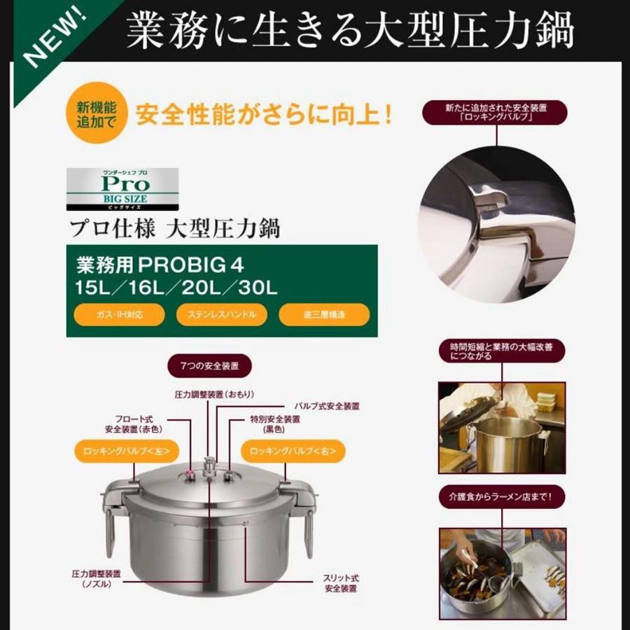 ワンダーシェフ　プロビッグ4　両手圧力鍋　20L　NPDD20　AAT-A0の画像