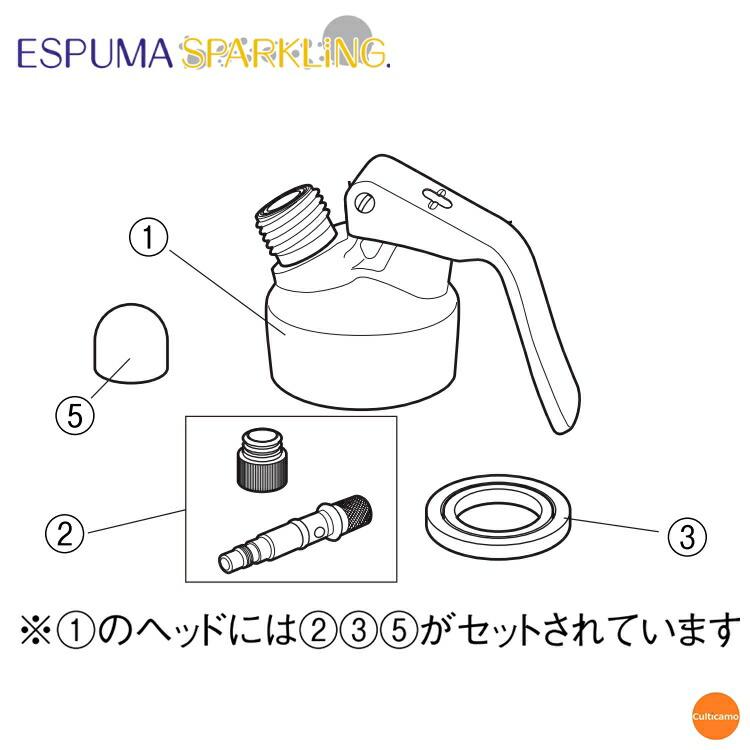 エスプーマ　スパークリングM・L用交換部品　ヘッド一式 エスプーマ スパークリングM・L用交換部品 ヘッド一式 FES43011 : Loop