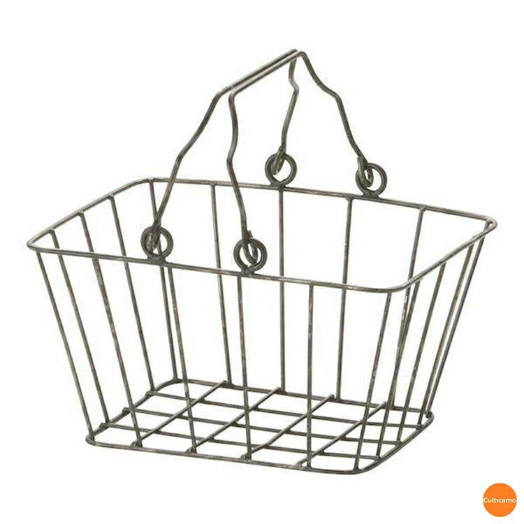 幸運のかご ちどり産業 アンティーク ワイヤー 店内カゴ 小 55-63 ATV-78