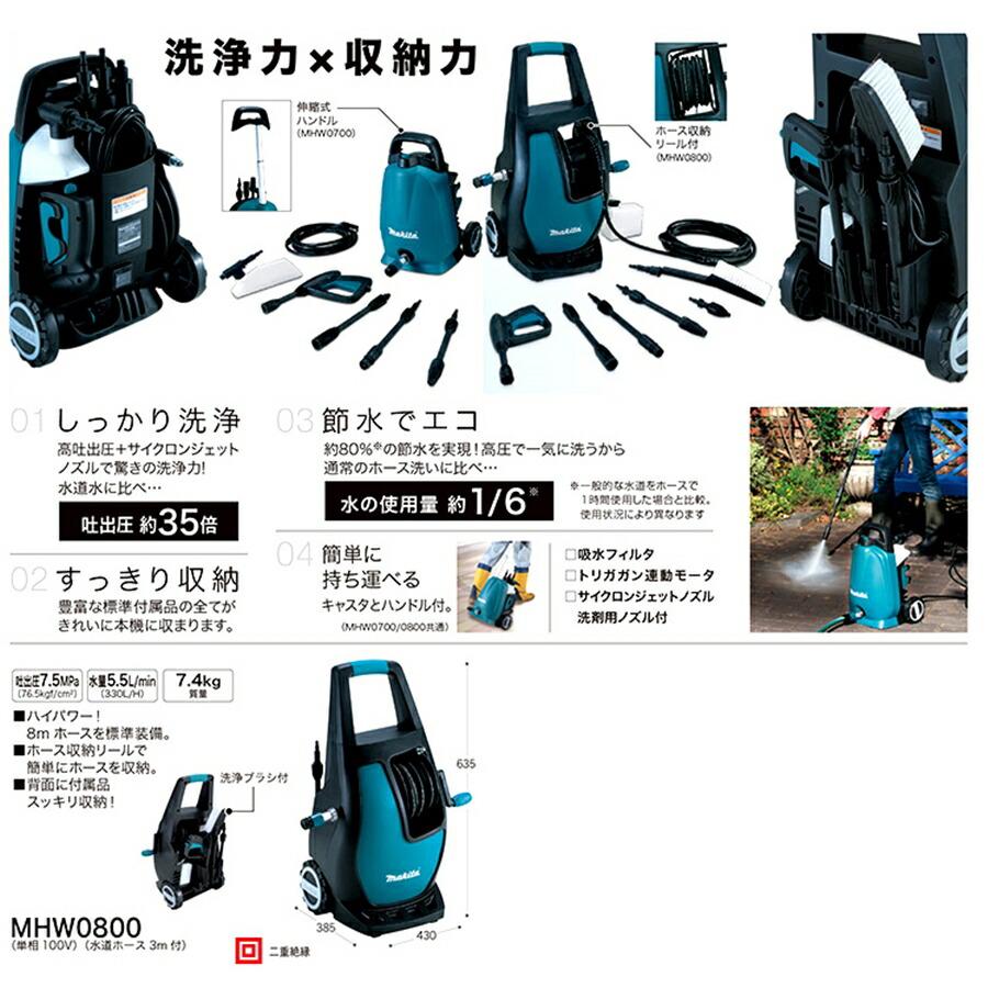 マキタ（makita） 高圧洗浄機 清水専用 MHW0800 KSV-33 : Loop Leaf