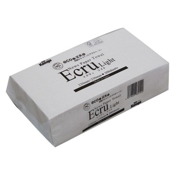 春日製紙工業 ペーパータオル ニューズ エクリュライト 中判 22cmx23cm 6,000枚 （200枚x30パック） ケース販売 ...