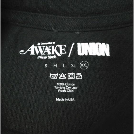 AWAKE NY x UNION アウェイク ニューヨーク ユニオン 別注 アメリカ製 Logo Print Tee ロゴプリントTシャツ XXL BLACK 半袖 MADE IN USA |  | 02