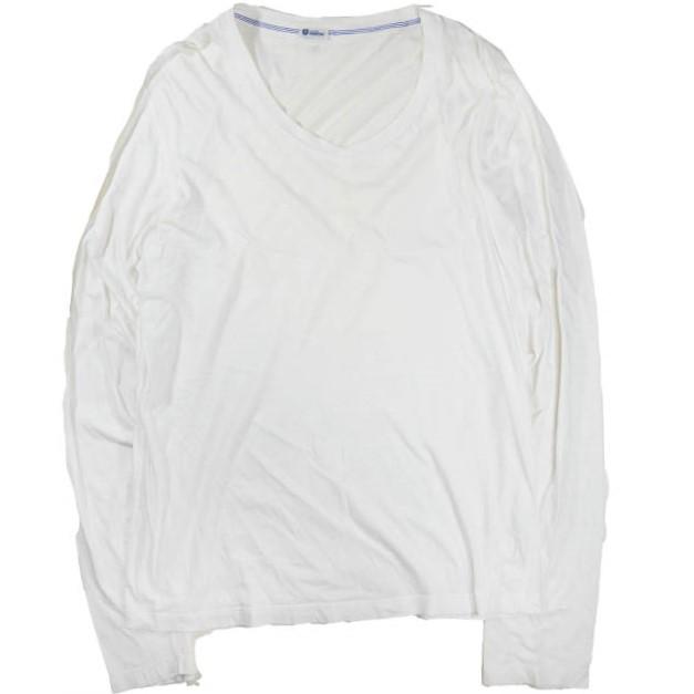Schiesser シーサー Vネックロングスリーブカットソー 6/L ホワイト 長袖 Tシャツ トップス f1092 | 