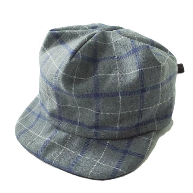 POTTO ポト リバーシブルキャップ Free グレー/ブラウン チェック＆ソリッド 帽子 f1106 | 
