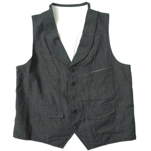 BASSETT WALKER バセットウォーカー 日本製 ショールカラーベスト 0 CHARCOAL GRAY ジレ トップス f1163 | 