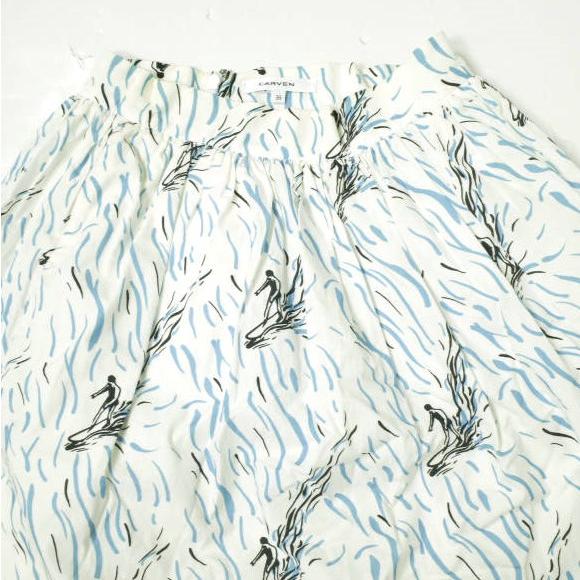 CARVEN カルヴェン カルベン サーフプリント ギャザースカート 415 J158 36 WHITE ボトムス g019671 |  | 03