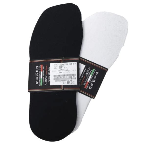新品 ADRIAN アドリアン SALVAPIEDE 2足セット インビジブル ローソックス BLACK/WHITE フリーサイズ(25cm-28cm) 靴下 g10028 |  | 01