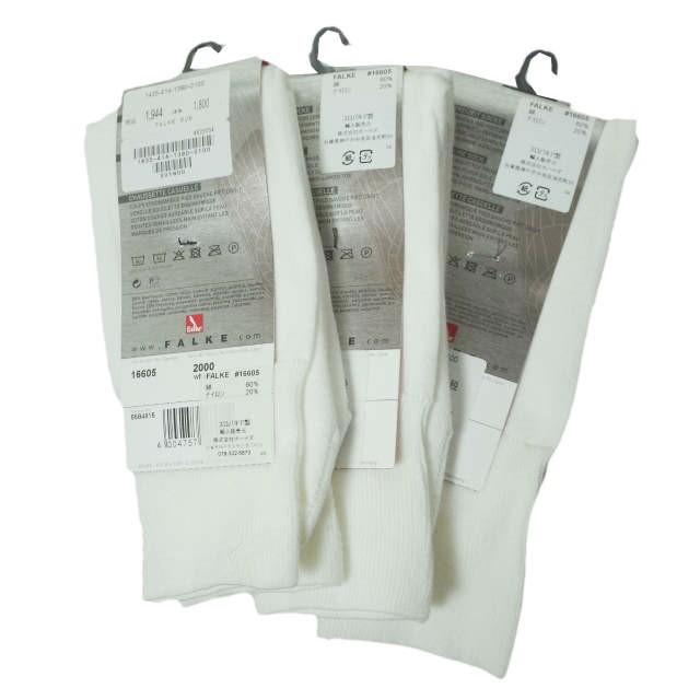 新品 FALKE ファルケ RUN SOX - UNISEX 3足セット ラン ソックス ユニセックス 16605 ホワイト 39-41(24.5-26.5cm) ミドル丈 靴下 g10041 |  | 01