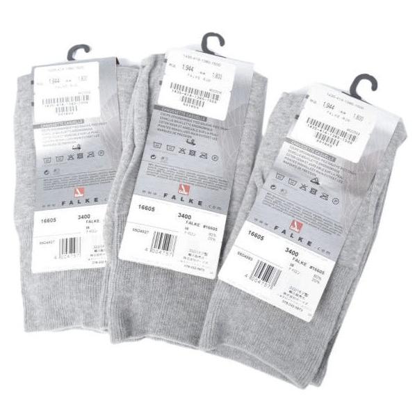 新品 FALKE ファルケ RUN SOX - UNISEX 3足セット ラン ソックス ユニセックス 16605 グレー 39-41(24.5-26.5cm) ミドル丈 靴下 左右非対称 |  | 01