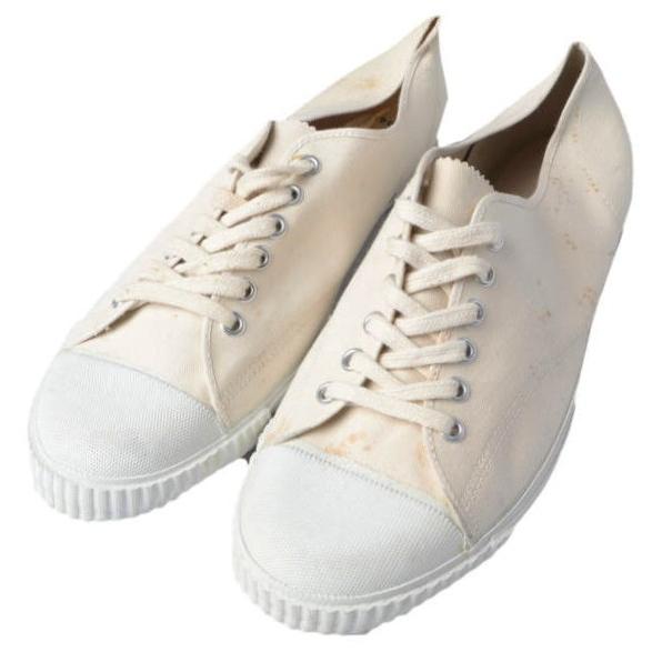 ドイツ軍 GERMAN ARMY TRETORN SNEAKER トレトン社製 キャンバスミリタリースニーカー 44(28.5cm) ECRU 軍物 ヴィンテージ シューズ g10061 | 