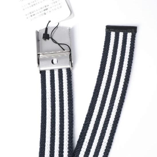新品 L'ECHOPPE x WINS FACTORY レショップ ウインズファクトリー 別注 日本製 ボーダーガチャベルト BLACK/WHITE キャンバス GIベルト |  | 03