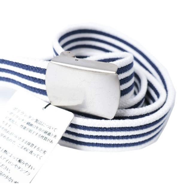 新品 L'ECHOPPE x WINS FACTORY レショップ ウインズファクトリー 別注 日本製 ボーダーガチャベルト Free NAVY/WHITE キャンバス GIベルト | 