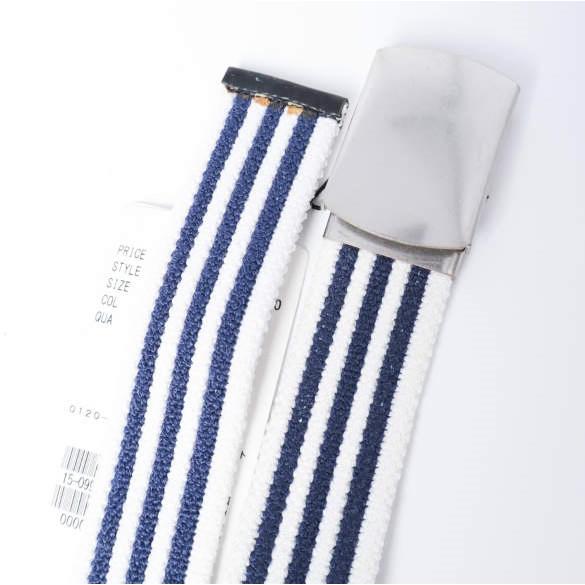 新品 L'ECHOPPE x WINS FACTORY レショップ ウインズファクトリー 別注 日本製 ボーダーガチャベルト Free NAVY/WHITE キャンバス GIベルト |  | 02