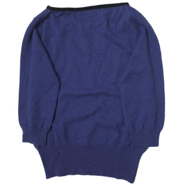 JOHNSTONS ジョンストンズ スコットランド製 カシミヤ七分袖ニット 34 ネイビー セーター プルオーバー トップス g10097 |  | 01