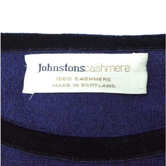 JOHNSTONS ジョンストンズ スコットランド製 カシミヤ七分袖ニット 34 ネイビー セーター プルオーバー トップス g10097 |  | 02