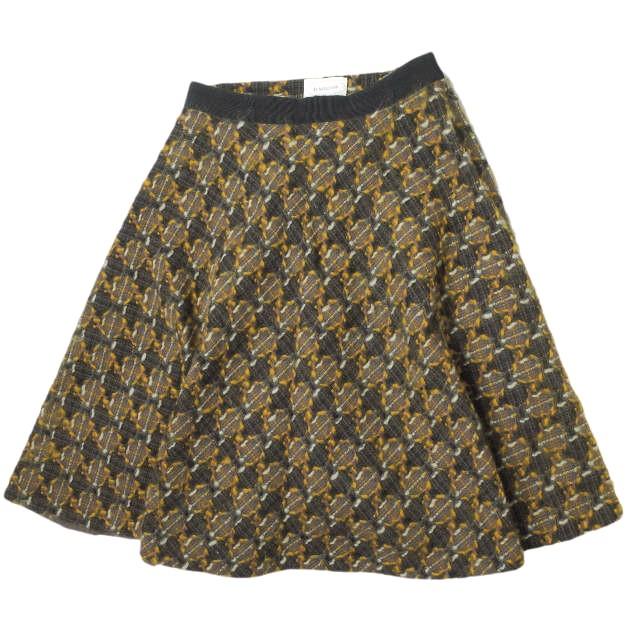 J＆M Davidson ジェイアンドエムデヴィッドソン 日本製 編み込みウール フレアスカート 7571-18957 8 ブラウン ボトムス g10116 | 