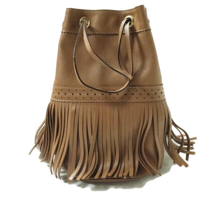 J＆M Davidson ジェイアンドエムデヴィッドソン FRINGE CARNIVAL フリンジカーニバル ブラウン 巾着 ショルダーバッグ ハンドバッグ g10117 |  | 01