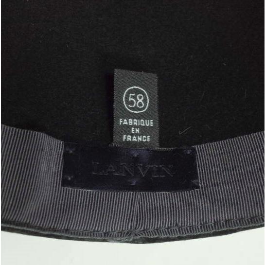 新品 LANVIN ランバン フランス製 ファー付き ウールフェルトキャップ 58 BLACK ボーラー ハット 帽子 g10129 |  | 05