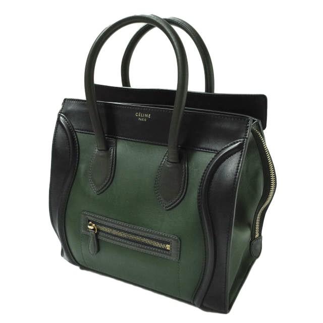 CELINE セリーヌ ラゲージミニショッパー F-AT-0171 F-UP-0171 Forest(グリーン/ブラック) Luggage スムースレザー ハンドバッグ g10131 |  | 02