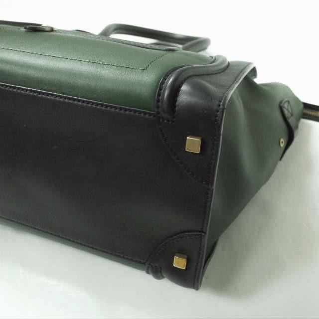 CELINE セリーヌ ラゲージミニショッパー F-AT-0171 F-UP-0171 Forest(グリーン/ブラック) Luggage スムースレザー ハンドバッグ g10131 |  | 05