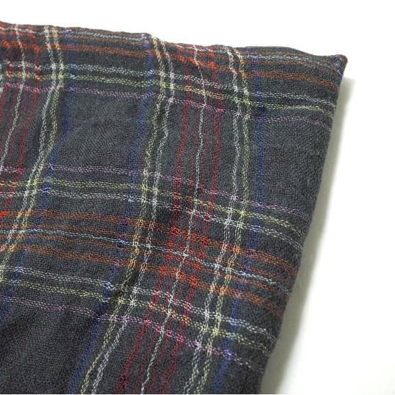 Faliero Sarti ファリエロサルティ イタリア製 ウールシルク 大判チェックストール グレー フリンジ マフラー ユニセックス g10140 |  | 02