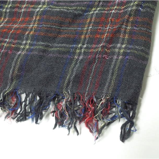 Faliero Sarti ファリエロサルティ イタリア製 ウールシルク 大判チェックストール グレー フリンジ マフラー ユニセックス g10140 |  | 03