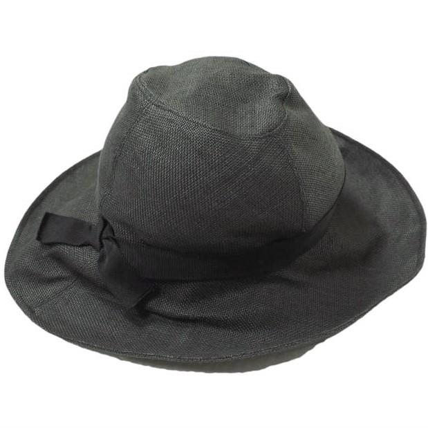 coeur femme クール ファム 日本製 リボンペーパーハット F111308 Free ブラック 麦わら帽子 帽子 g10173 | 