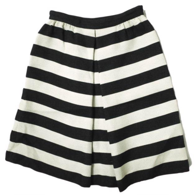 IENA イエナ 日本製 ウールアクリル ボーダースカート 09060900306030 36 ブラック/ベージュ 台形 ボトムス g10178 | 