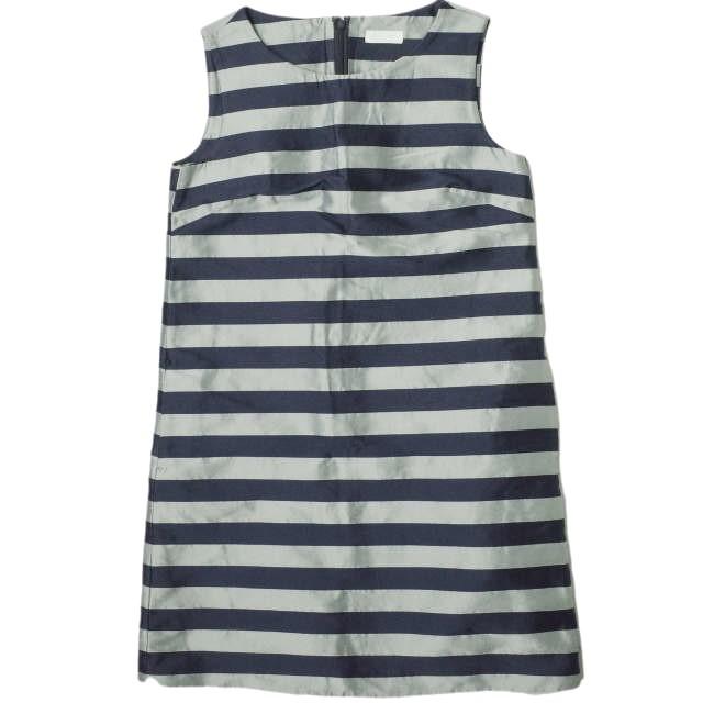 Ballsey ボールジィ 日本製 ノースリーブボーダーワンピース 11-06-41-06003 38 シルバー/ネイビー TOMORROWLAND ドレス トップス g10184 | 